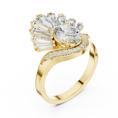 Mixed Shape Lab Grown Diamond Halo Ring
