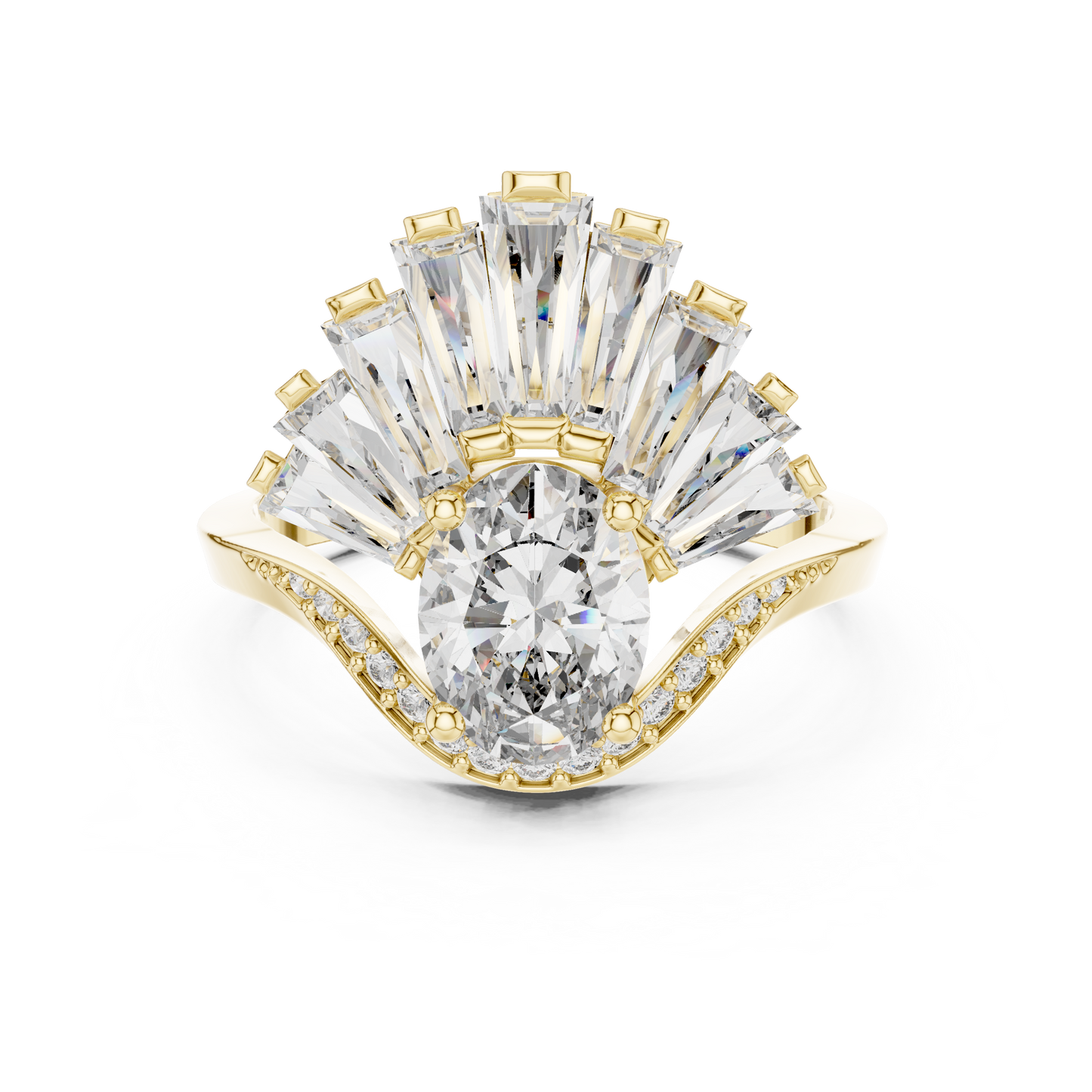 Mixed Shape Lab Grown Diamond Halo Ring