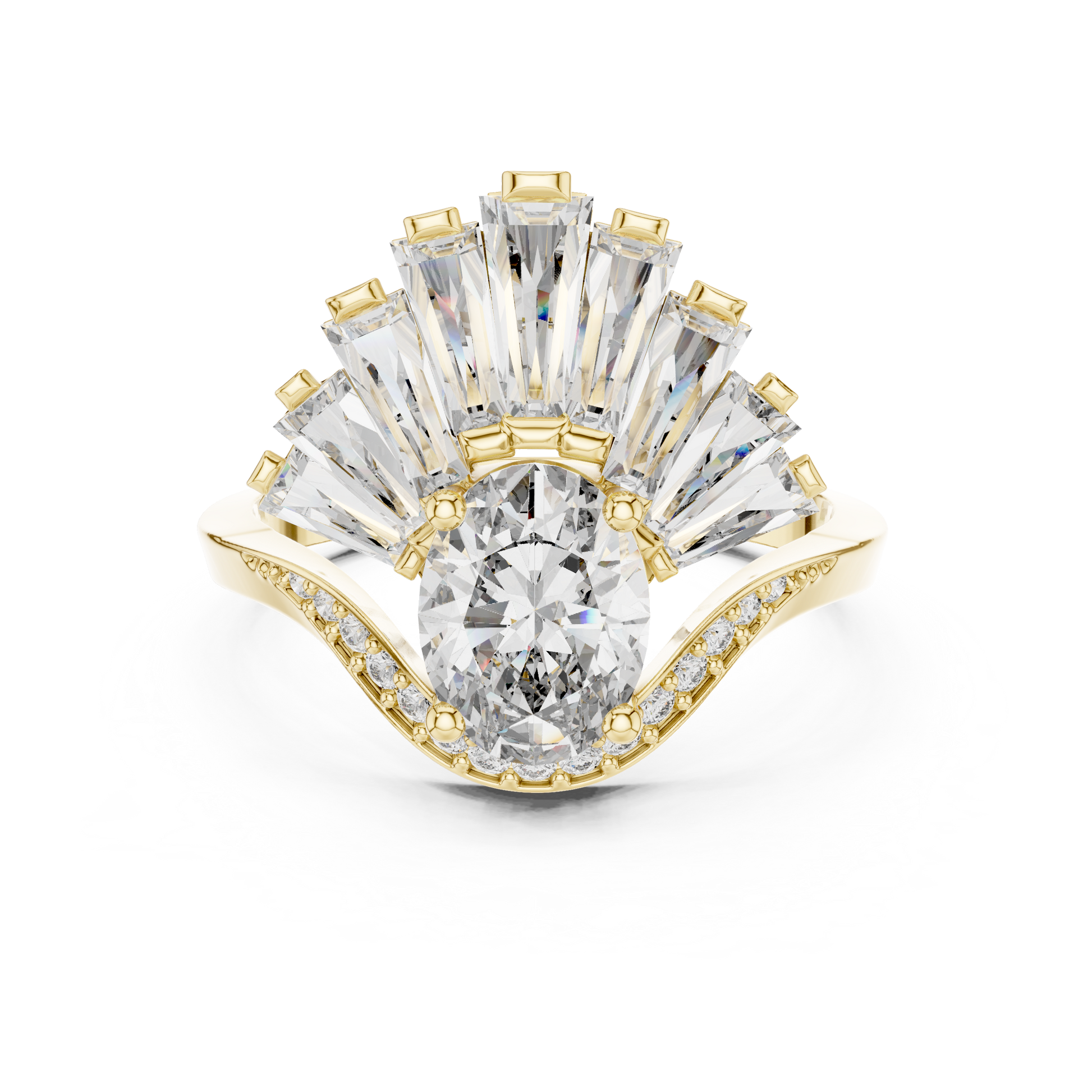 Mixed Shape Lab Grown Diamond Halo Ring