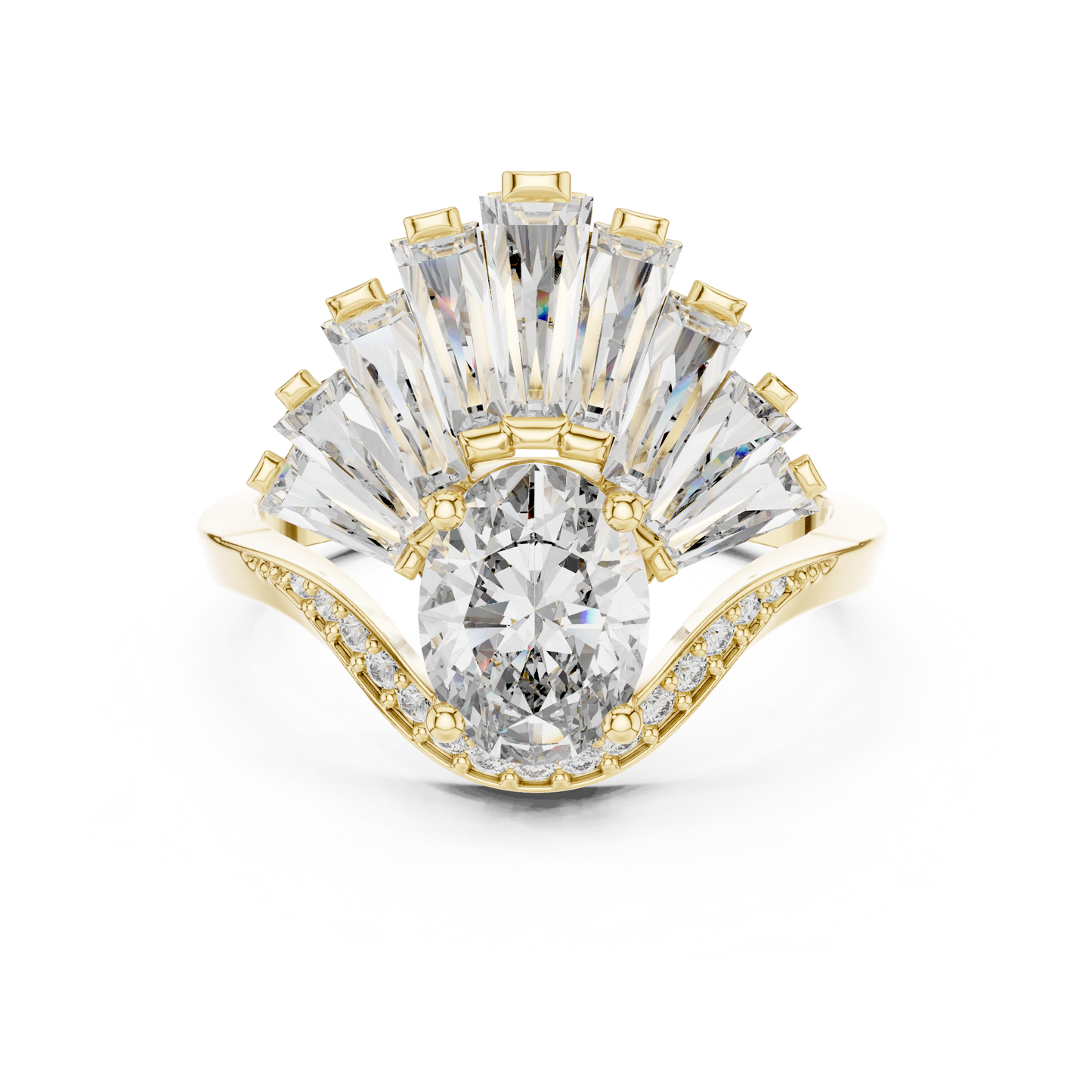 Mixed Shape Lab Grown Diamond Halo Ring