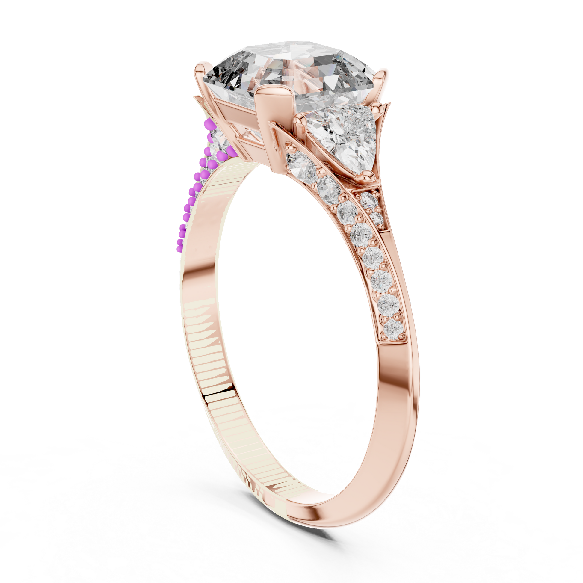 Mixed Shape Lab Grown Diamond Side Stone Ring
