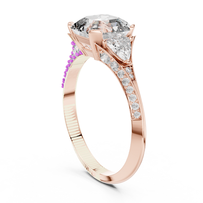 Mixed Shape Lab Grown Diamond Side Stone Ring