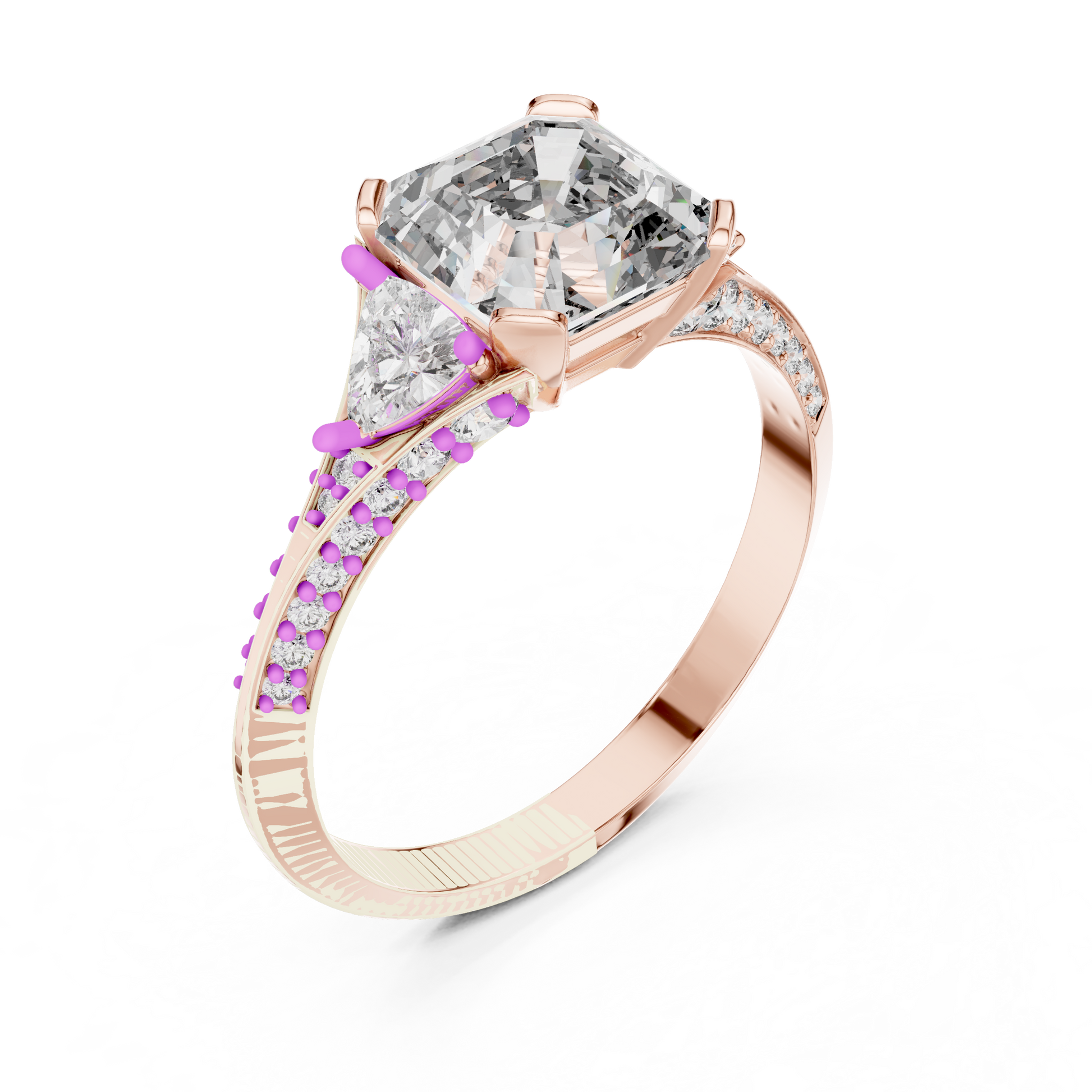 Mixed Shape Lab Grown Diamond Side Stone Ring