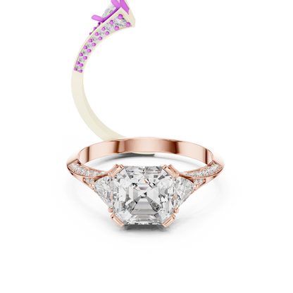 Mixed Shape Lab Grown Diamond Side Stone Ring