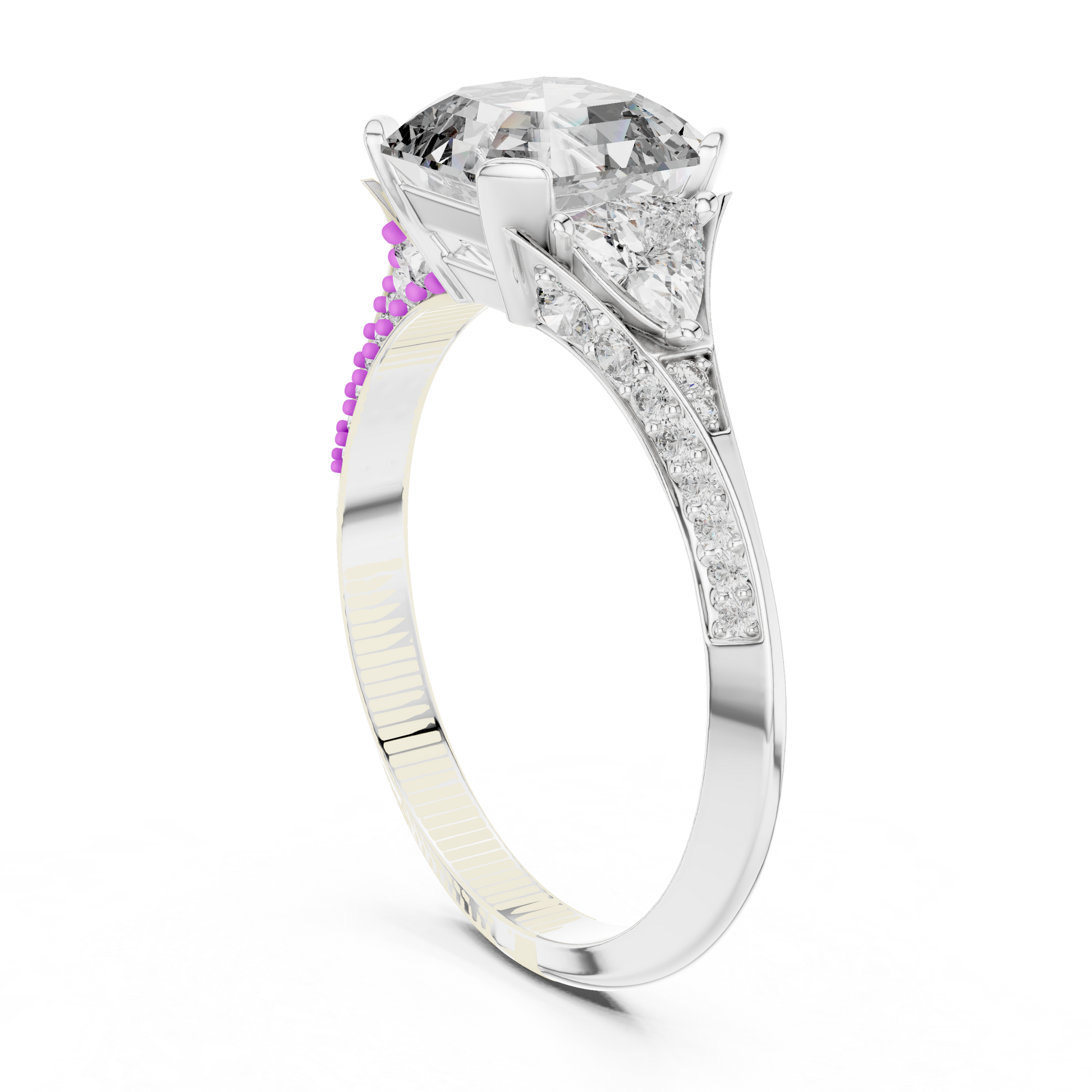Mixed Shape Lab Grown Diamond Side Stone Ring