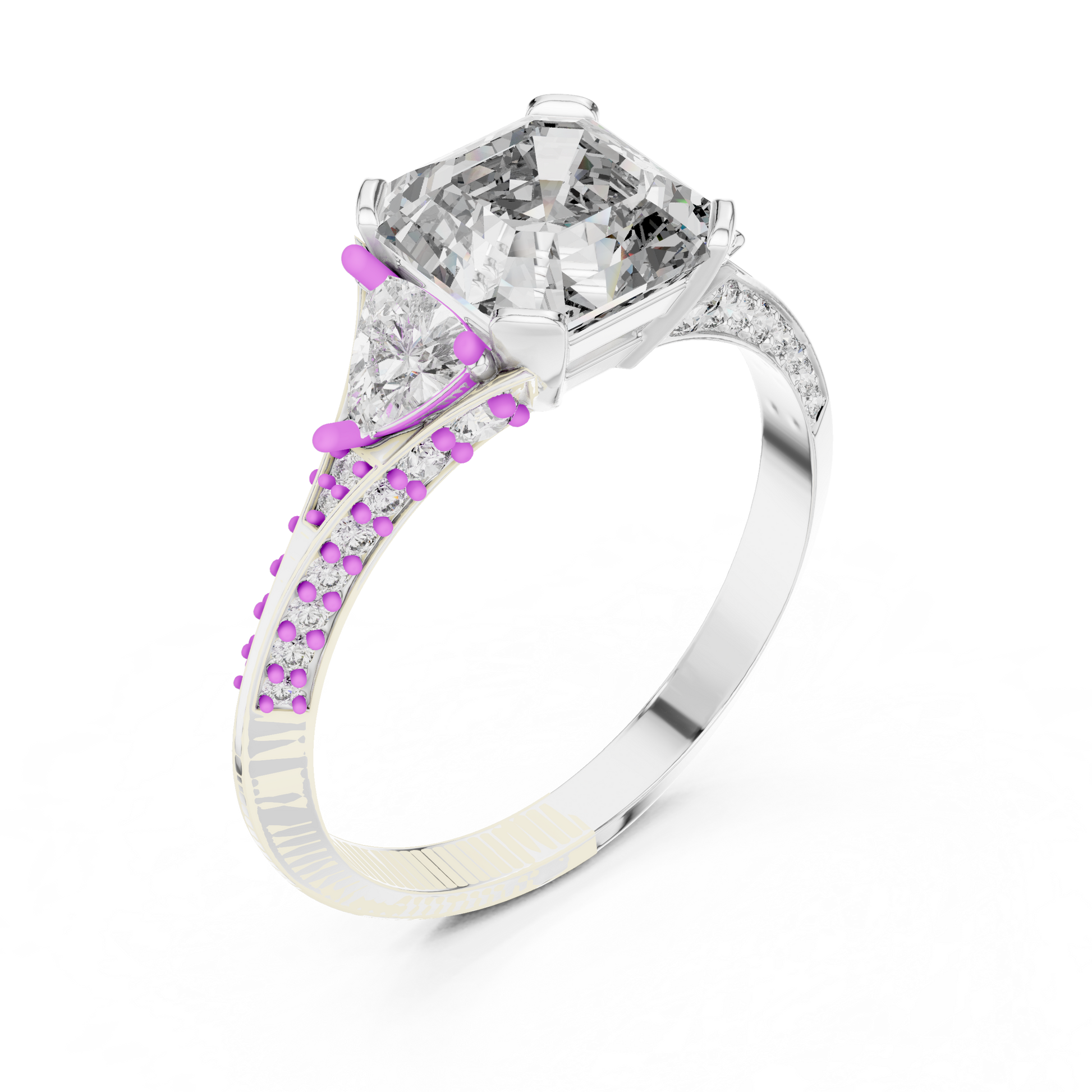 Mixed Shape Lab Grown Diamond Side Stone Ring