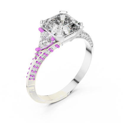 Mixed Shape Lab Grown Diamond Side Stone Ring