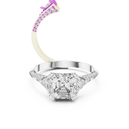 Mixed Shape Lab Grown Diamond Side Stone Ring