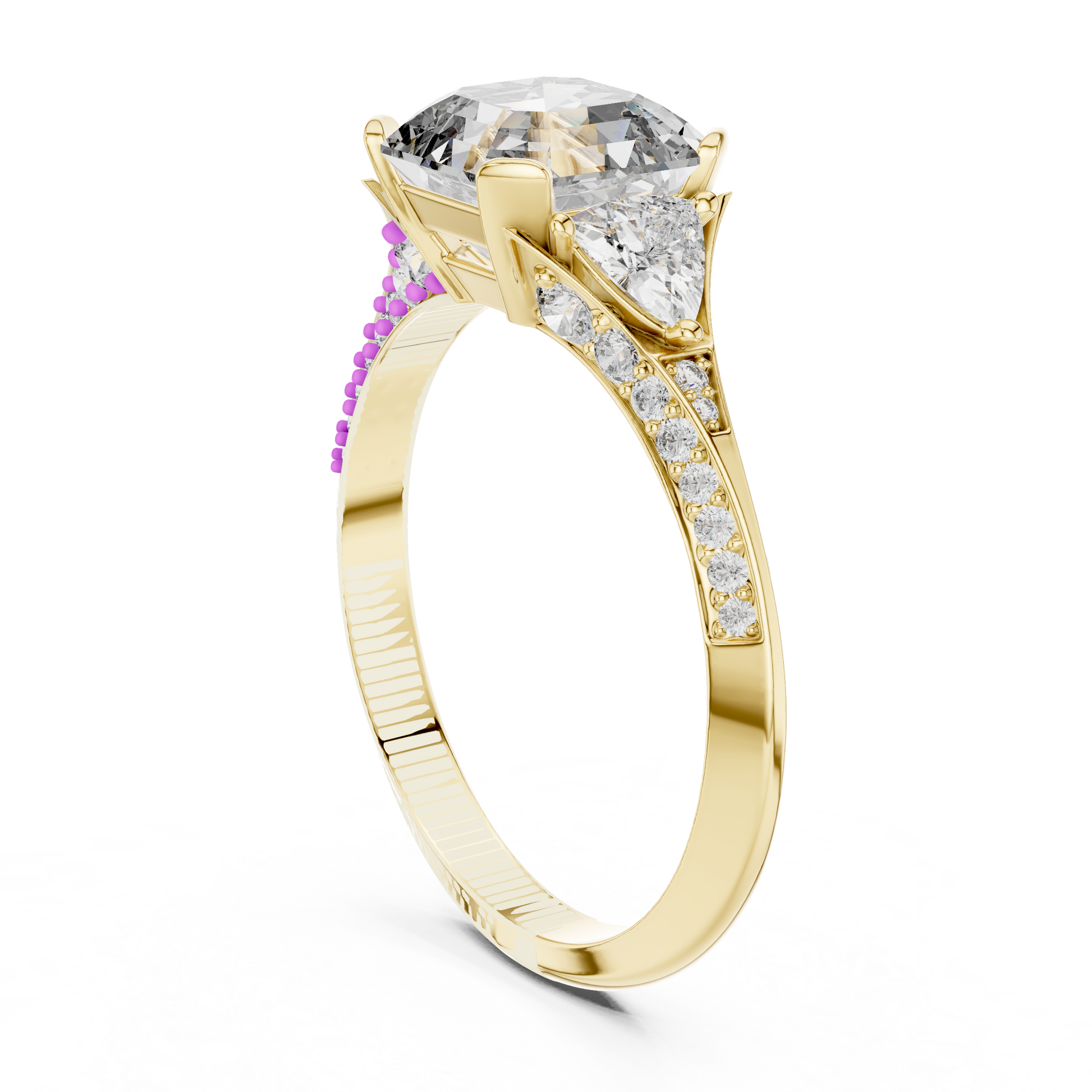 Mixed Shape Lab Grown Diamond Side Stone Ring