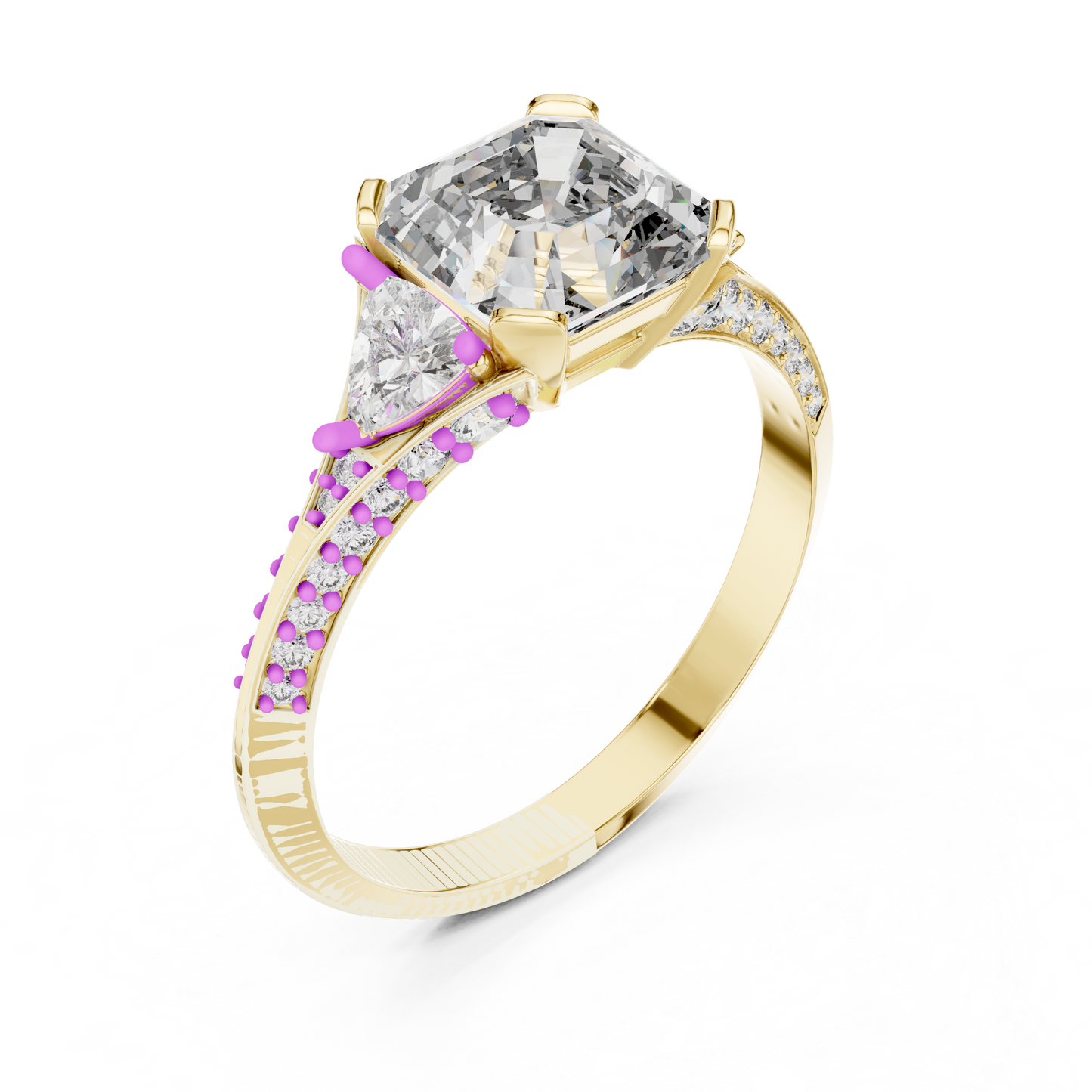 Mixed Shape Lab Grown Diamond Side Stone Ring