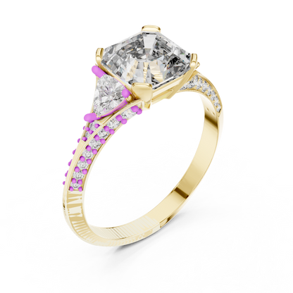 Mixed Shape Lab Grown Diamond Side Stone Ring