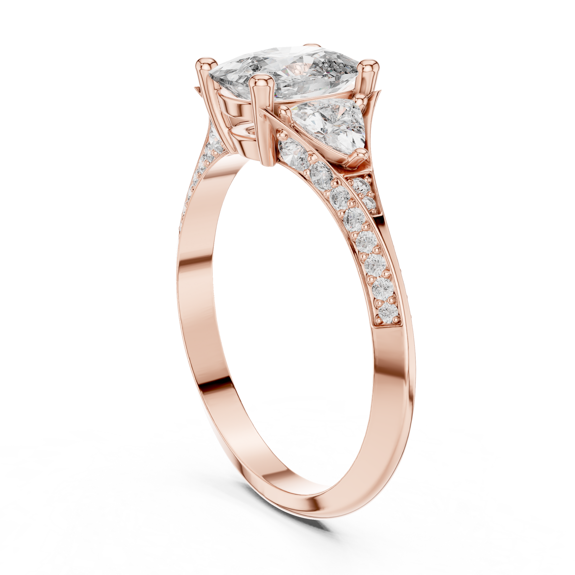 Mixed Shape Lab Grown Diamond Side Stone Ring