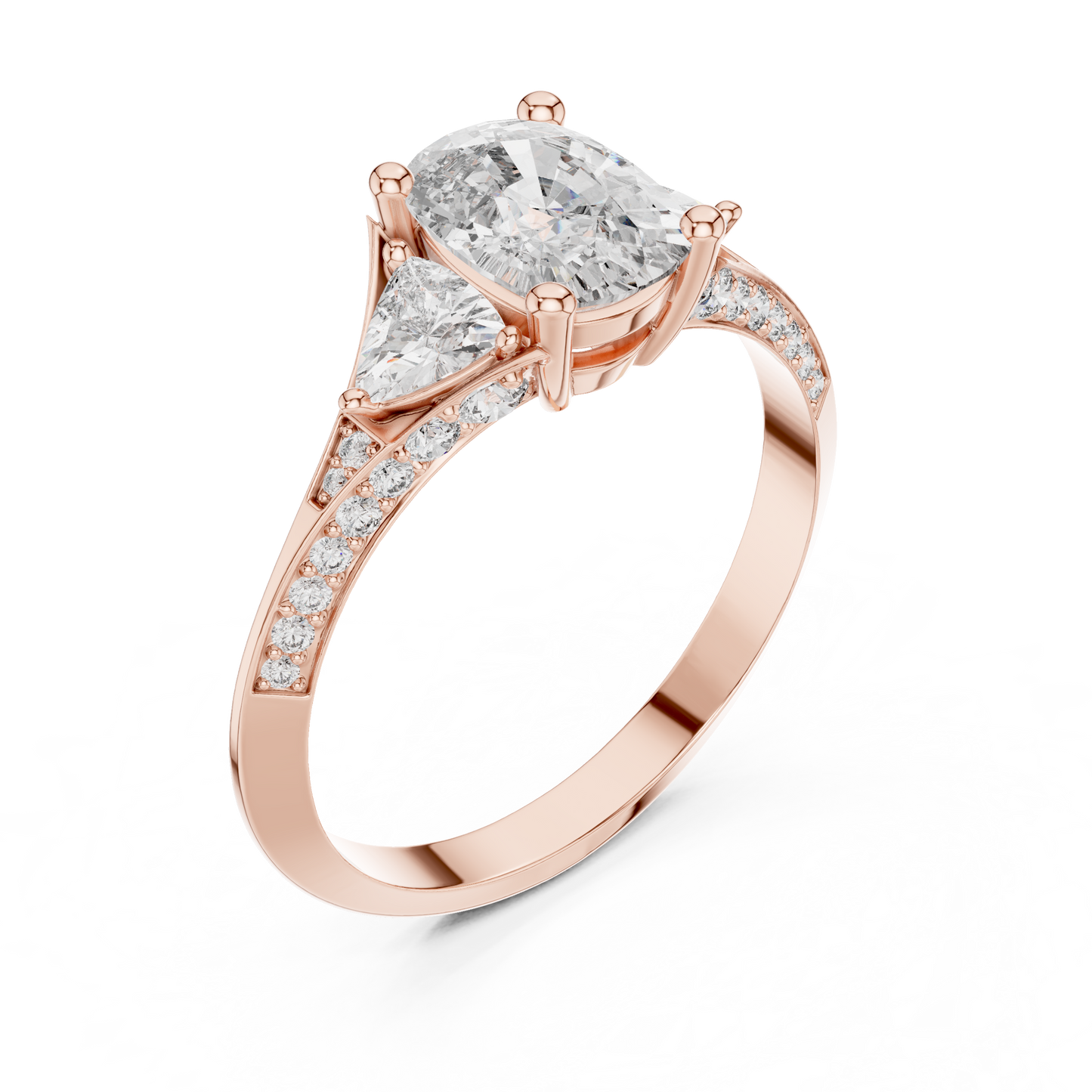 Mixed Shape Lab Grown Diamond Side Stone Ring