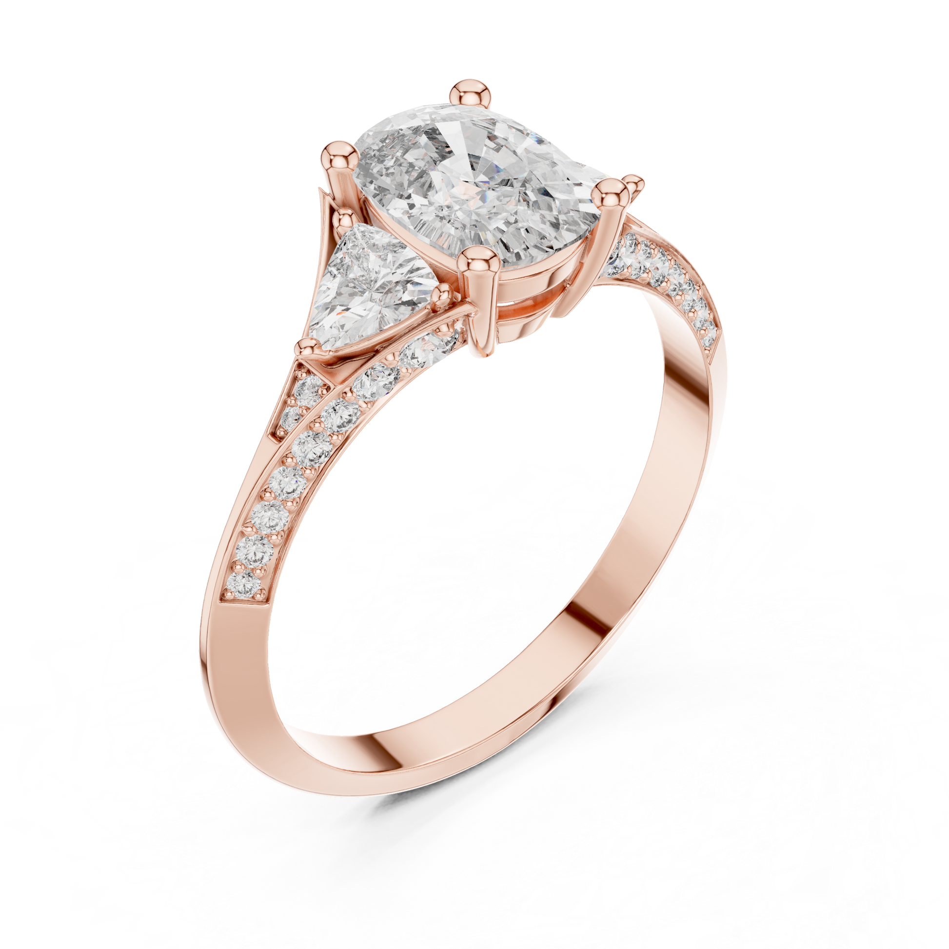 Mixed Shape Lab Grown Diamond Side Stone Ring
