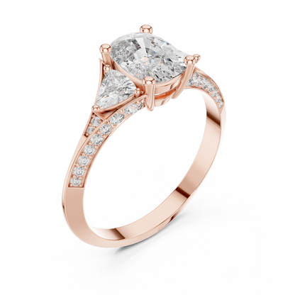Mixed Shape Lab Grown Diamond Side Stone Ring