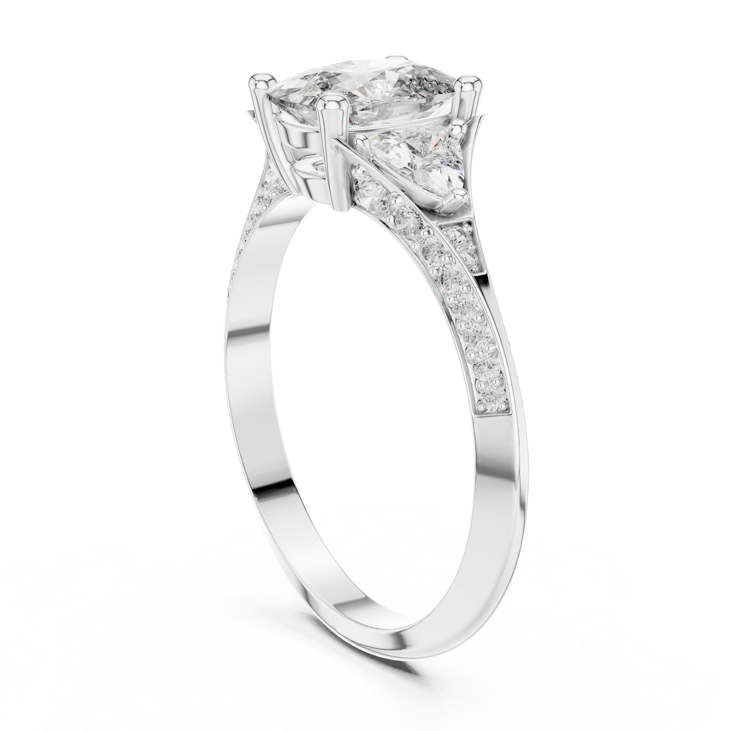 Mixed Shape Lab Grown Diamond Side Stone Ring