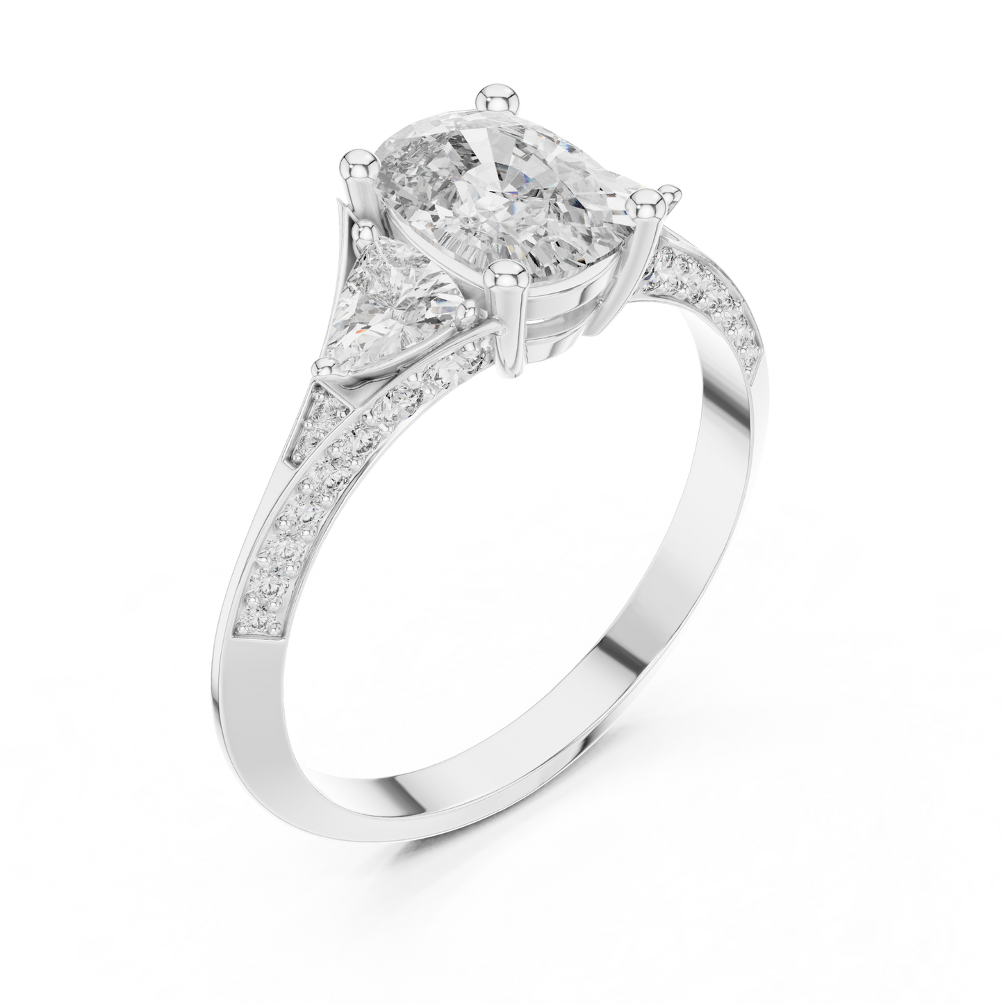 Mixed Shape Lab Grown Diamond Side Stone Ring