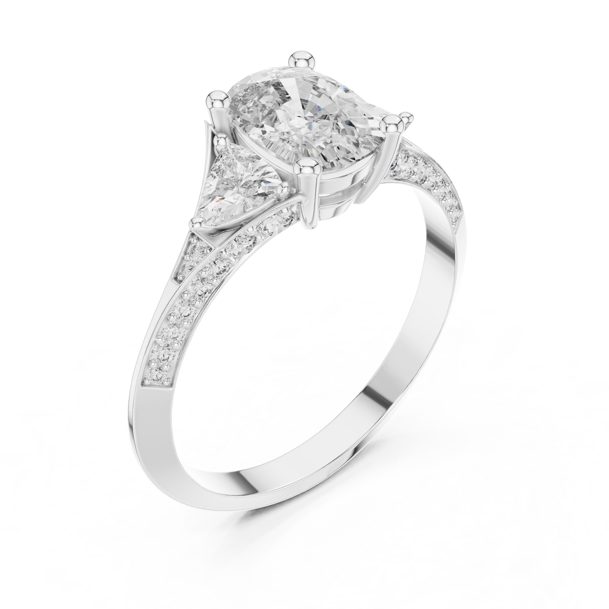 Mixed Shape Lab Grown Diamond Side Stone Ring