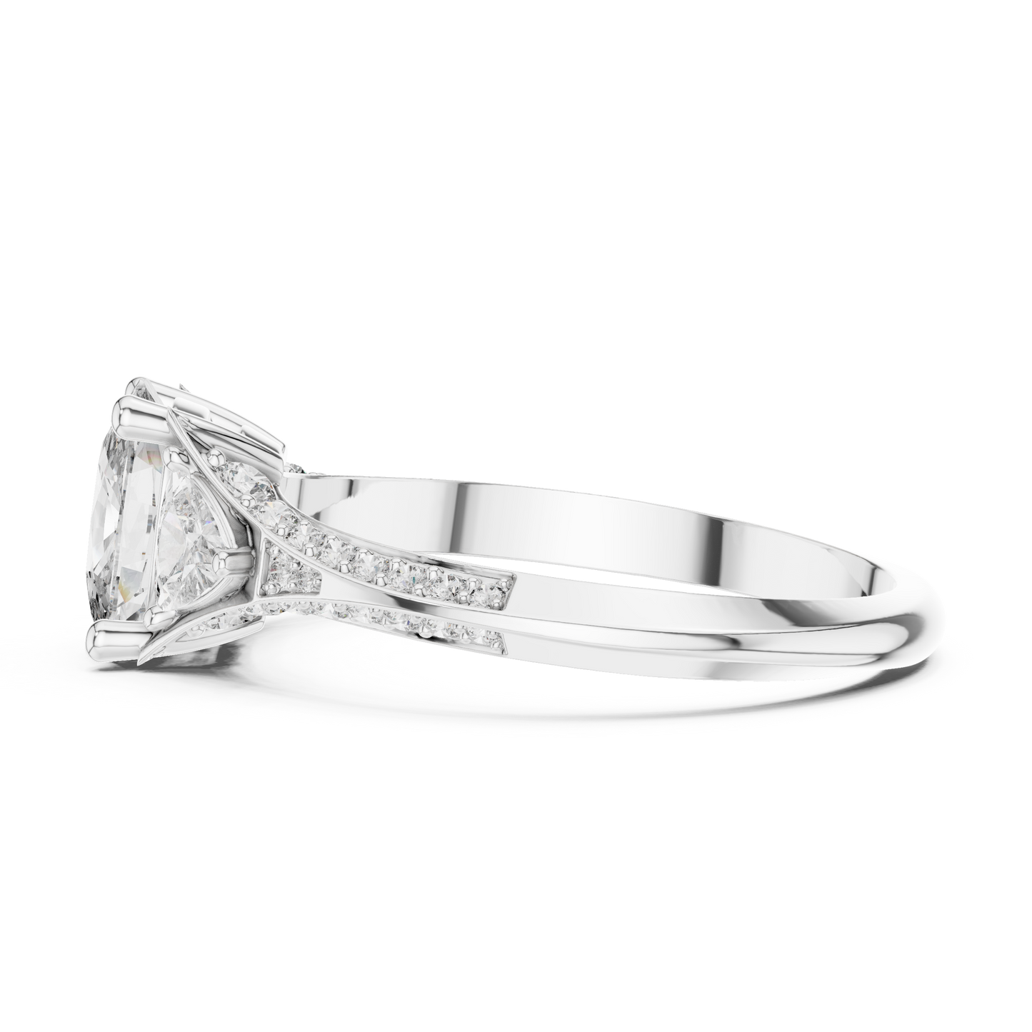 Mixed Shape Lab Grown Diamond Side Stone Ring