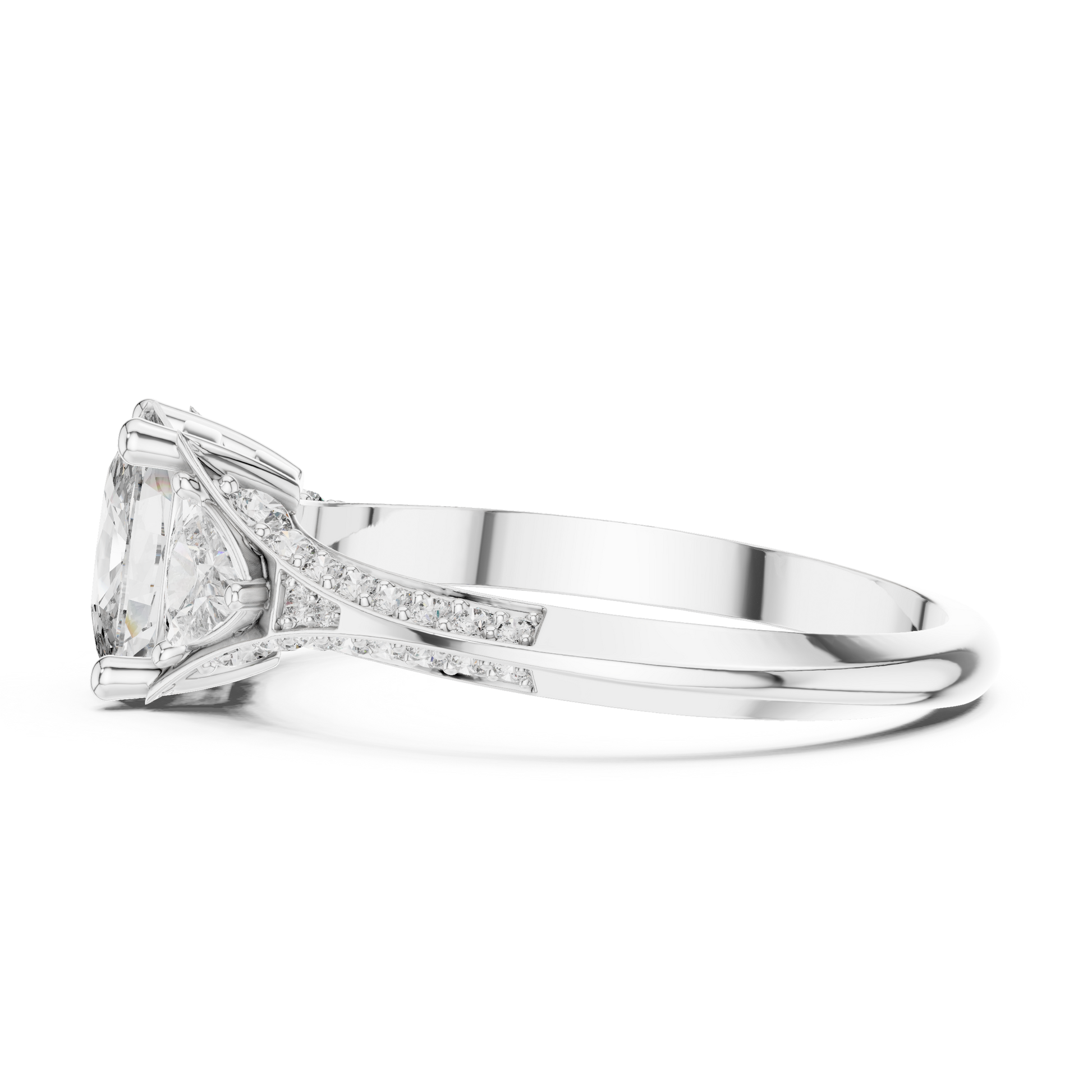 Mixed Shape Lab Grown Diamond Side Stone Ring