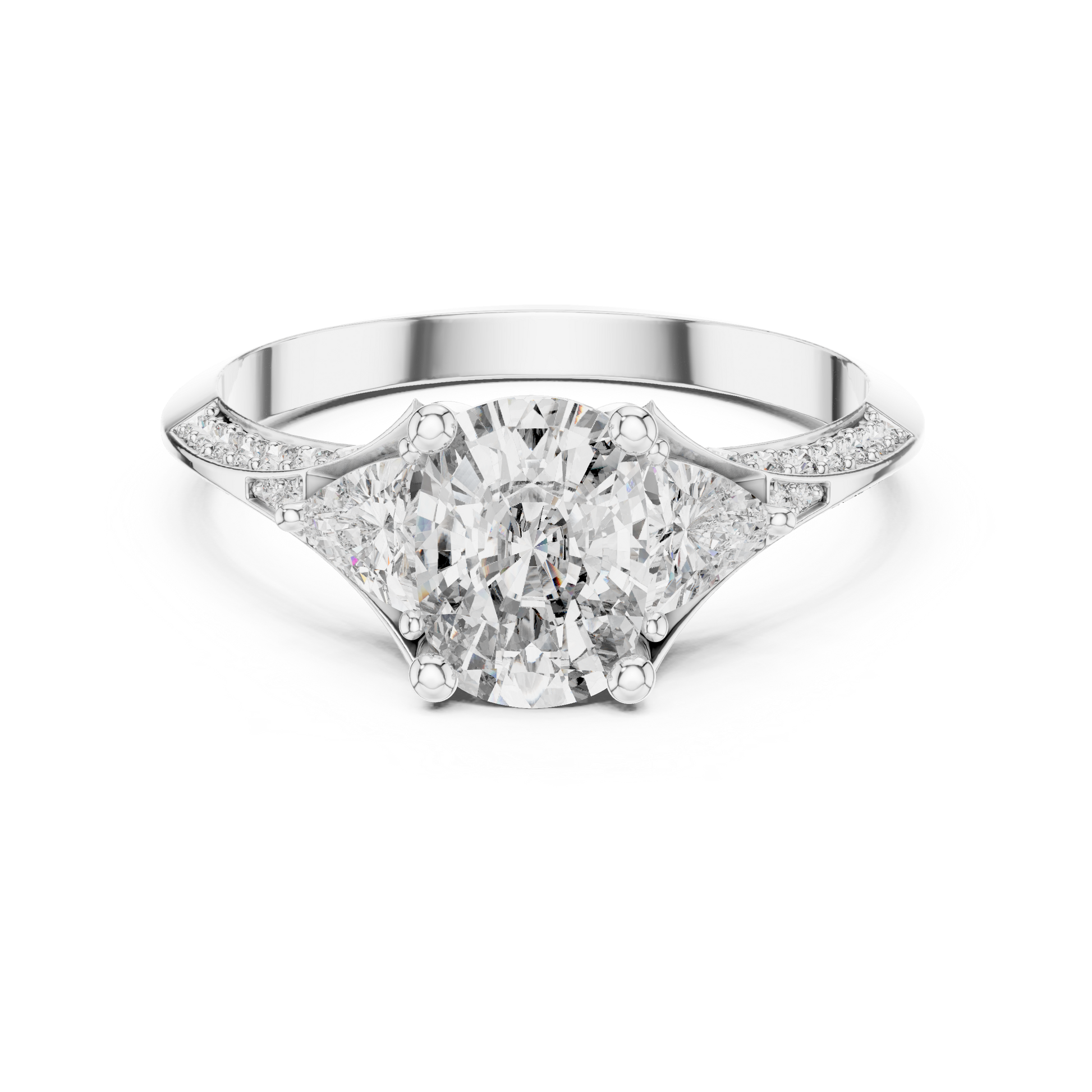 Mixed Shape Lab Grown Diamond Side Stone Ring