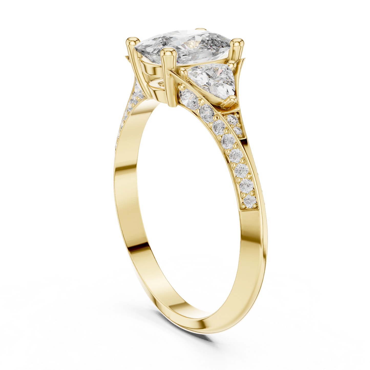Mixed Shape Lab Grown Diamond Side Stone Ring