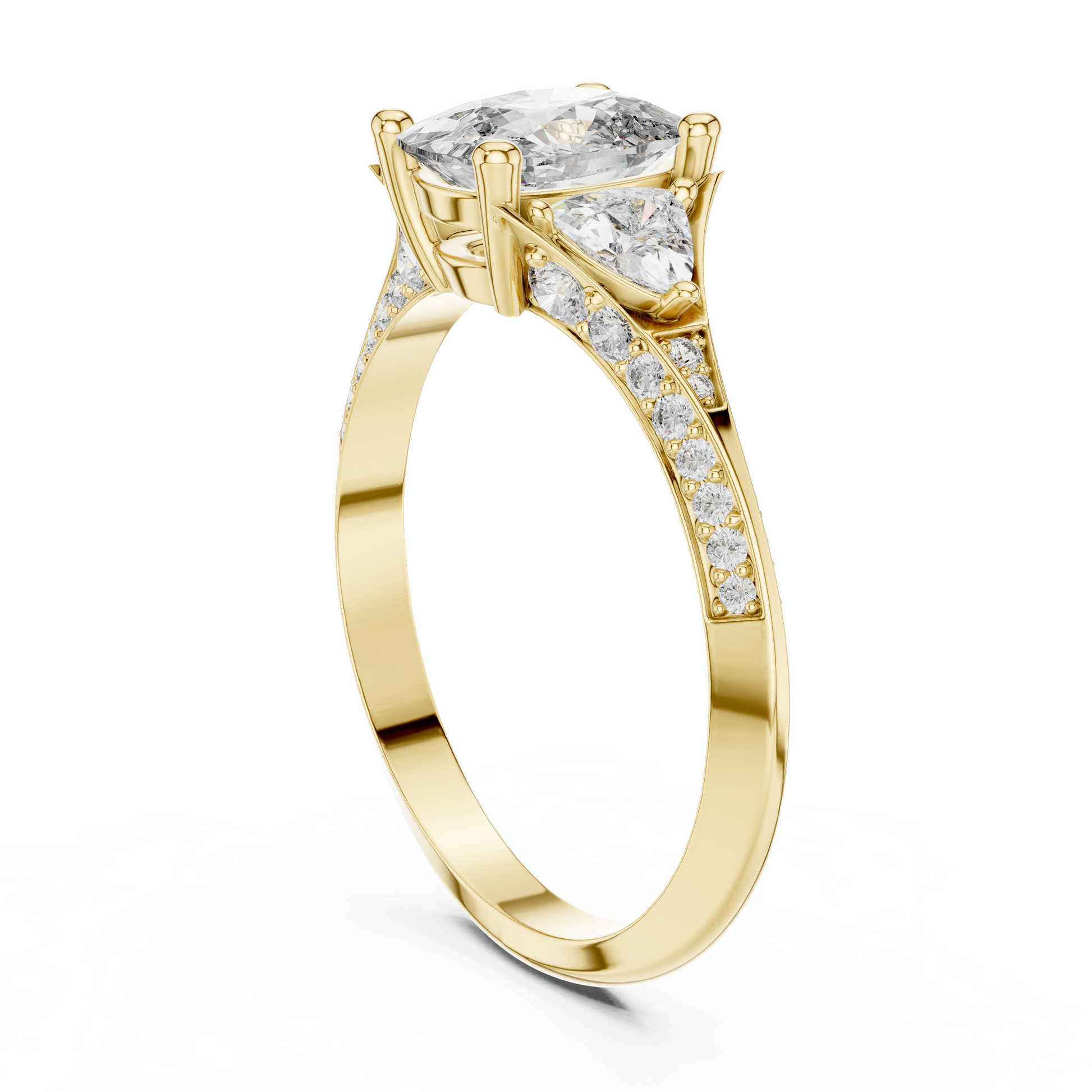 Mixed Shape Lab Grown Diamond Side Stone Ring