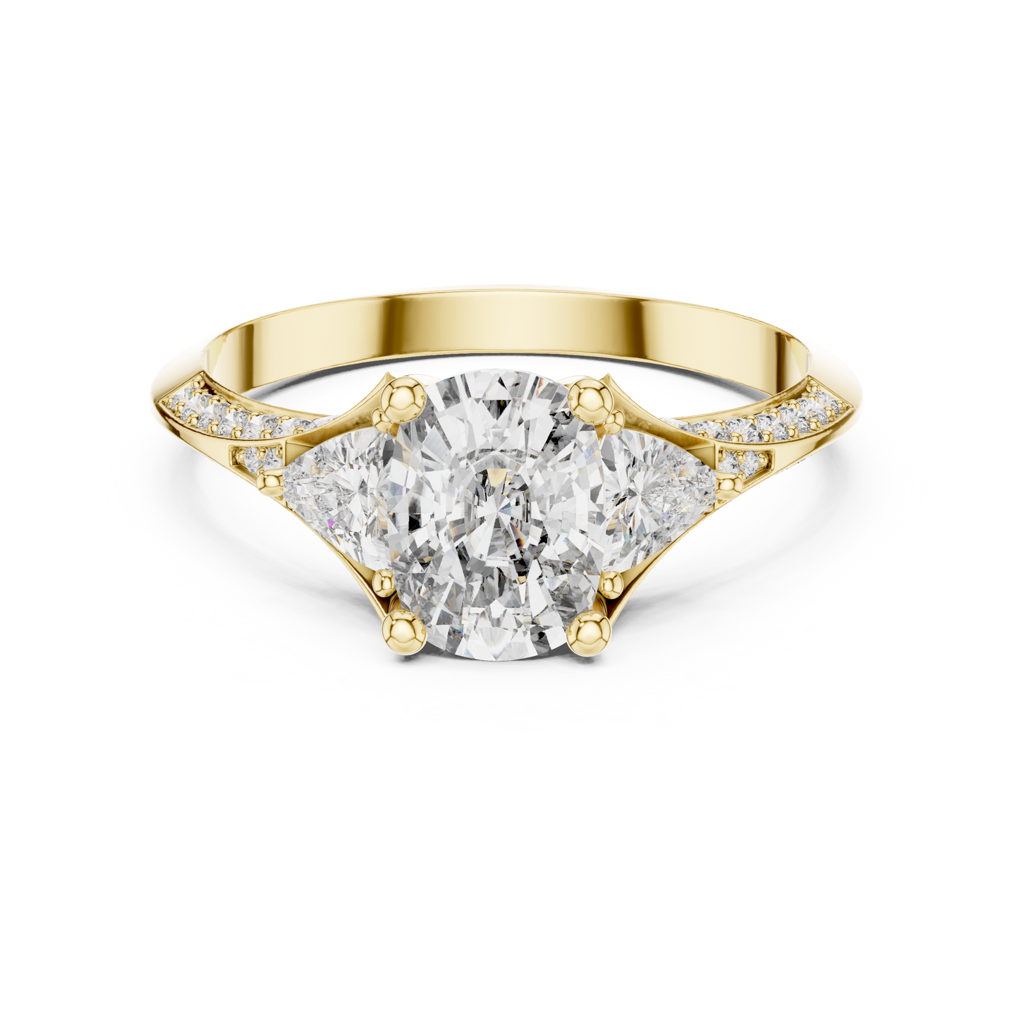 Mixed Shape Lab Grown Diamond Side Stone Ring
