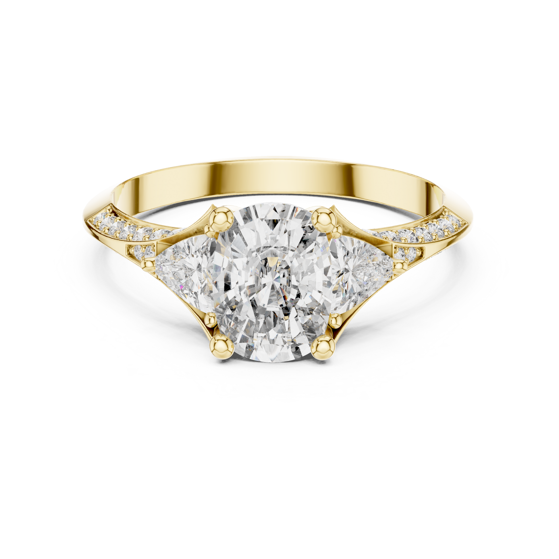Mixed Shape Lab Grown Diamond Side Stone Ring