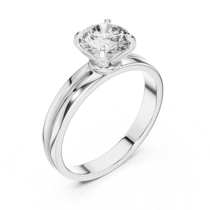 Round Solitaire Lab Grown Diamond Ring