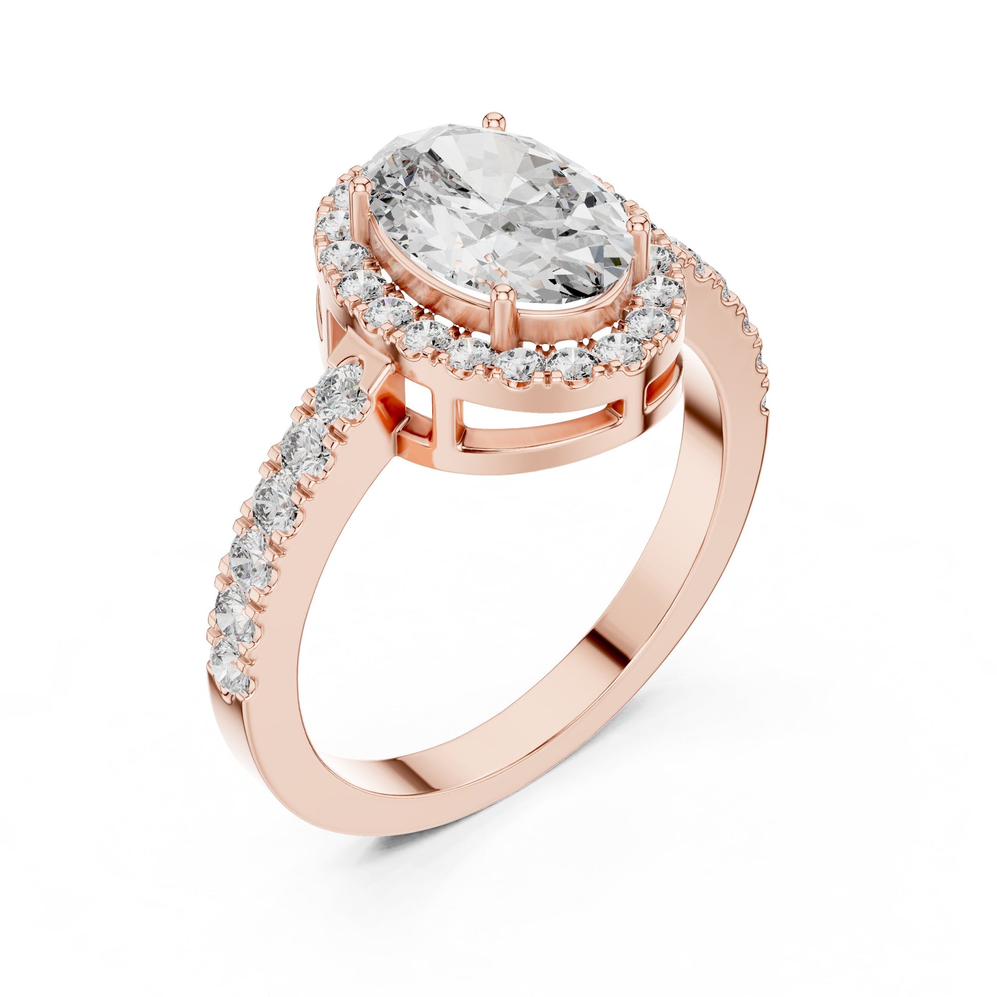 Oval Halo Lab Grown Diamond Ring