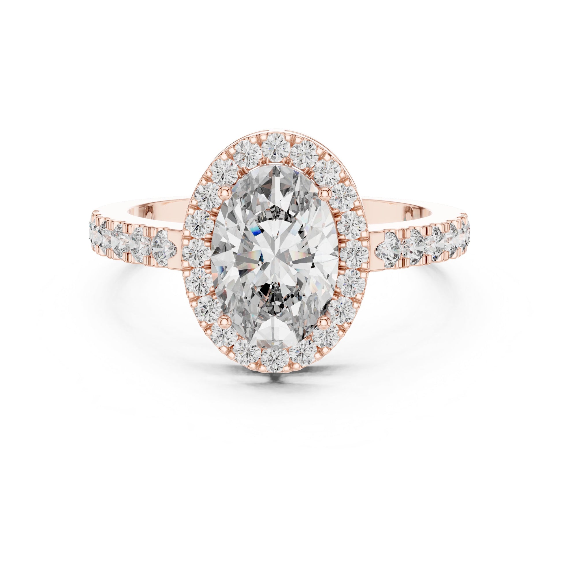 Oval Halo Lab Grown Diamond Ring