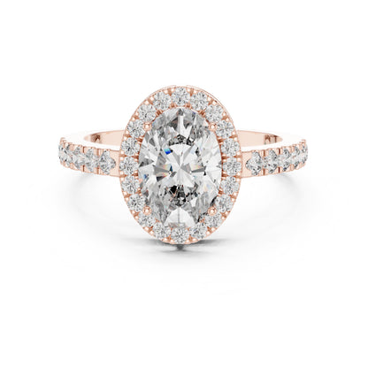 Oval Halo Lab Grown Diamond Ring