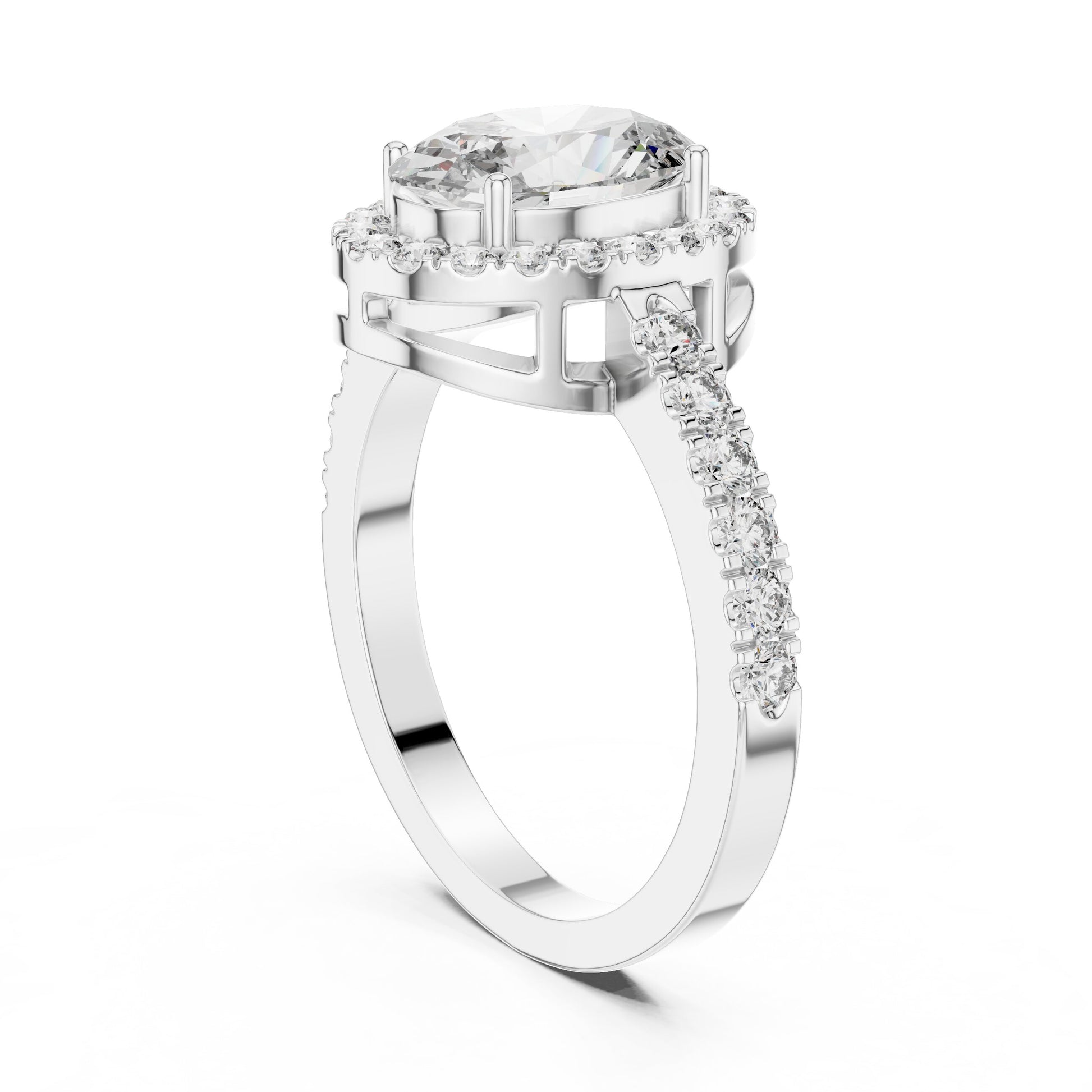 Oval Halo Lab Grown Diamond Ring