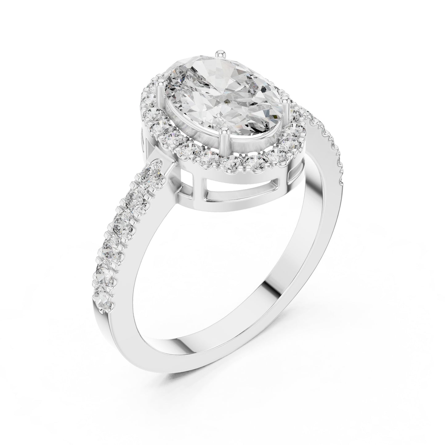Oval Halo Lab Grown Diamond Ring