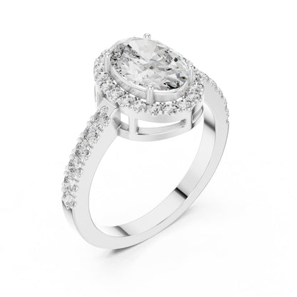 Oval Halo Lab Grown Diamond Ring