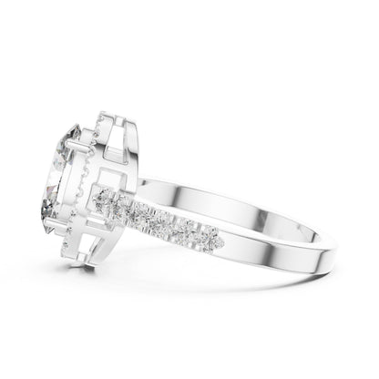 Oval Halo Lab Grown Diamond Ring