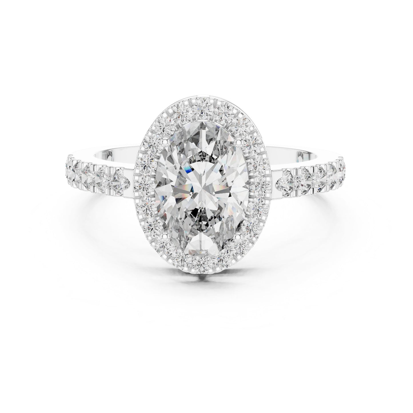 Oval Halo Lab Grown Diamond Ring