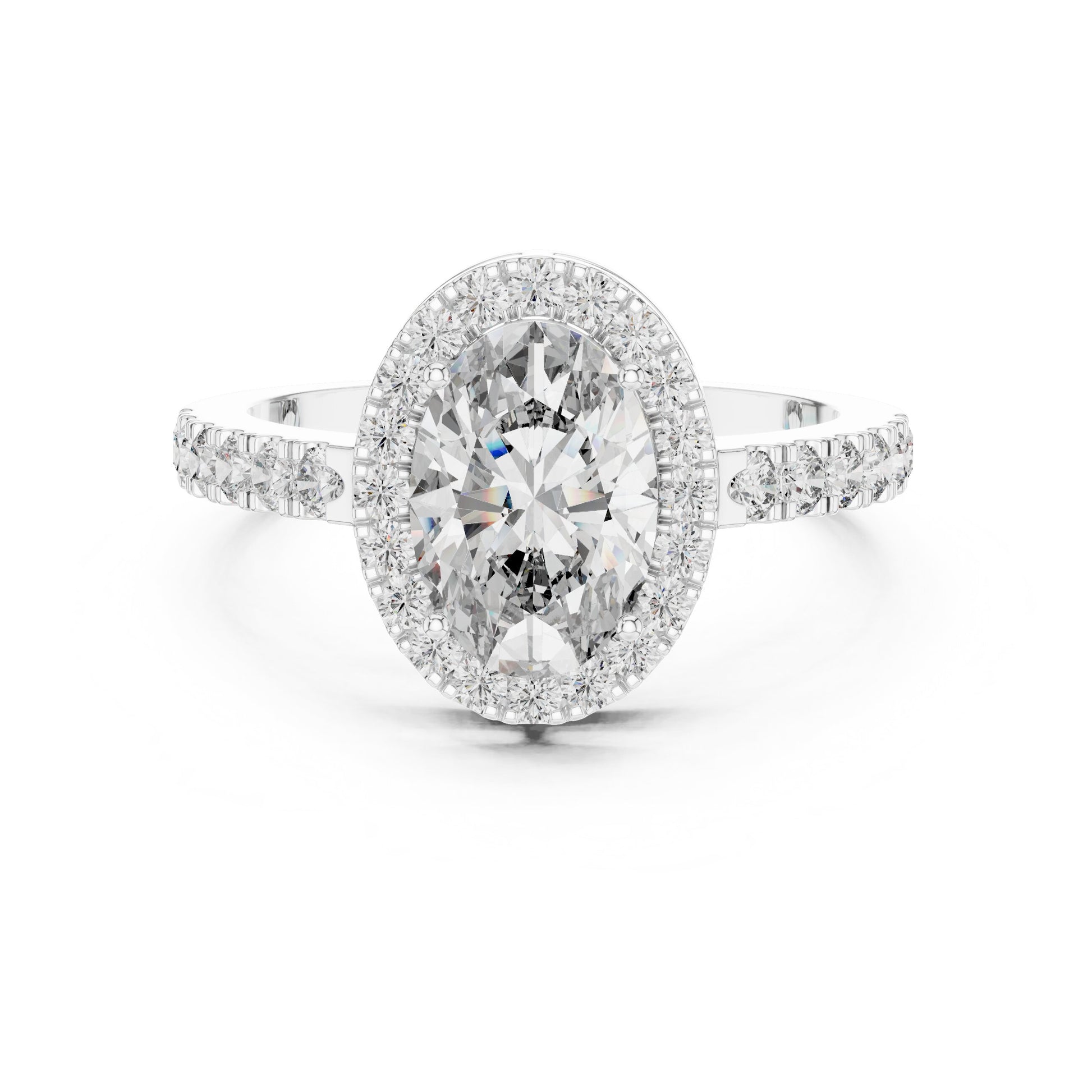 Oval Halo Lab Grown Diamond Ring
