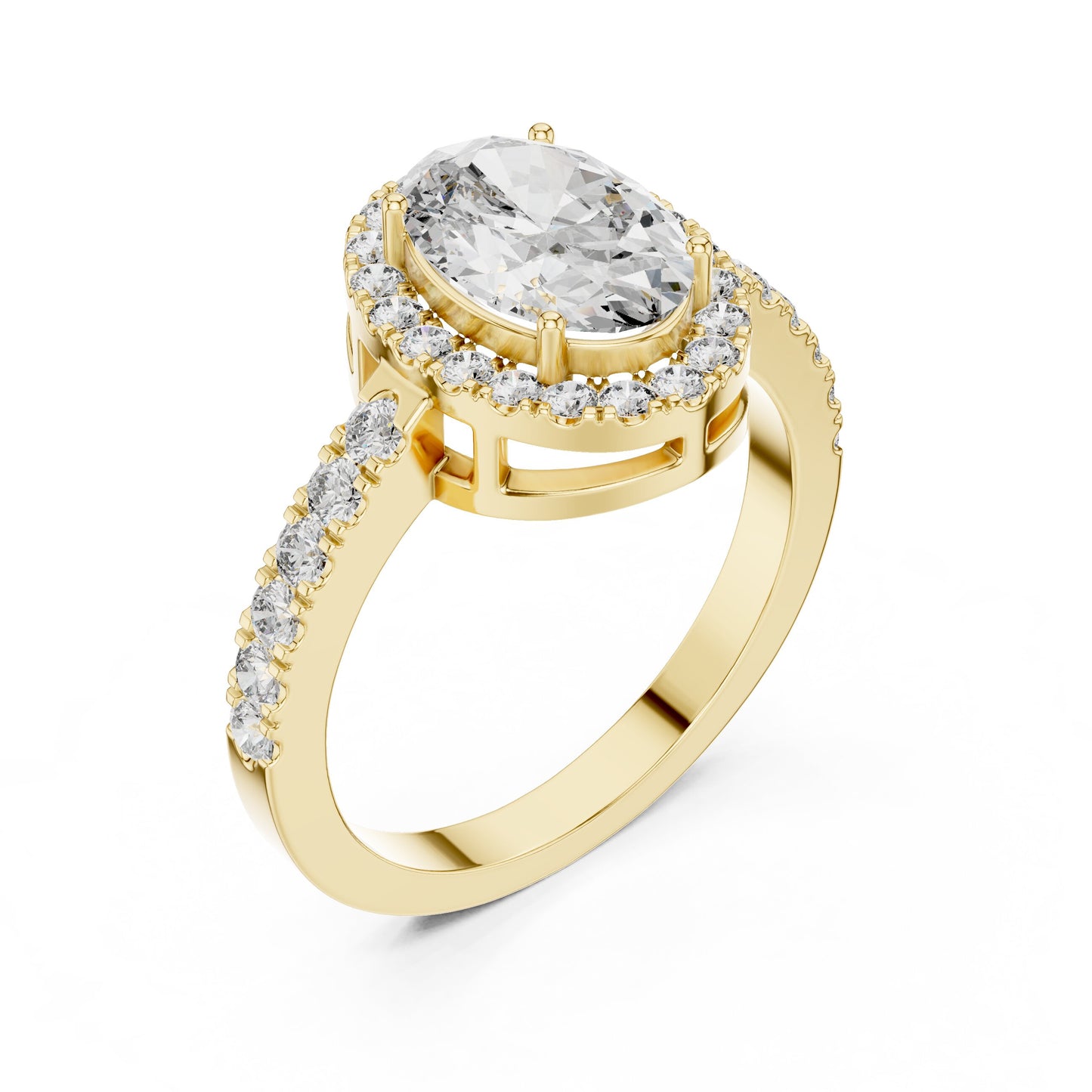 Oval Halo Lab Grown Diamond Ring