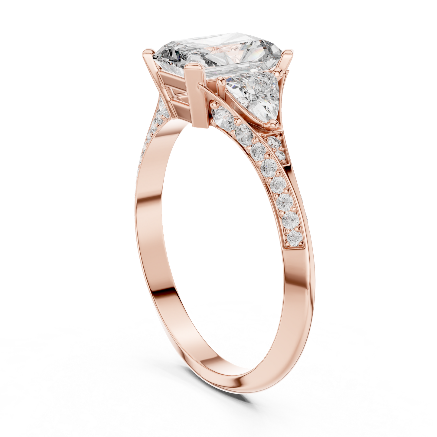 Mixed Shape Lab Grown Diamond Side Stone Ring