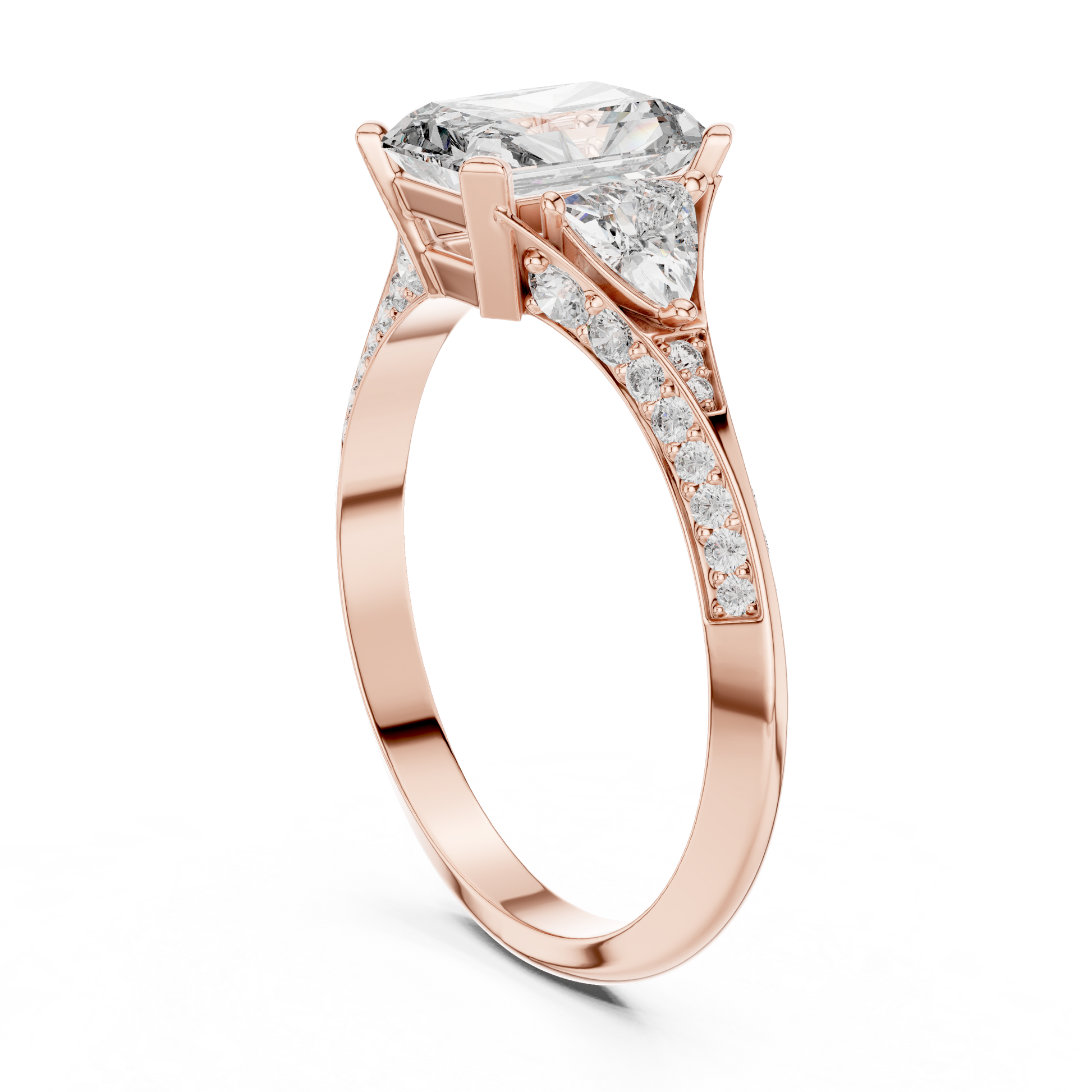 Mixed Shape Lab Grown Diamond Side Stone Ring