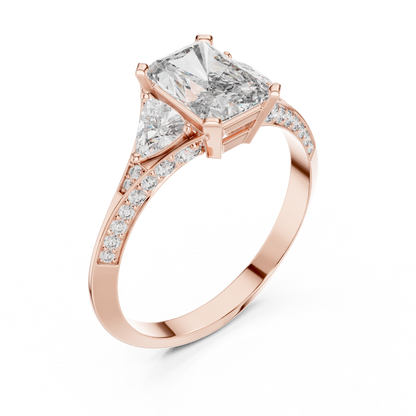 Mixed Shape Lab Grown Diamond Side Stone Ring