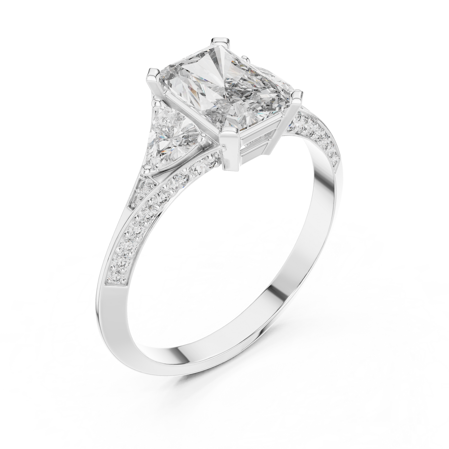 Mixed Shape Lab Grown Diamond Side Stone Ring