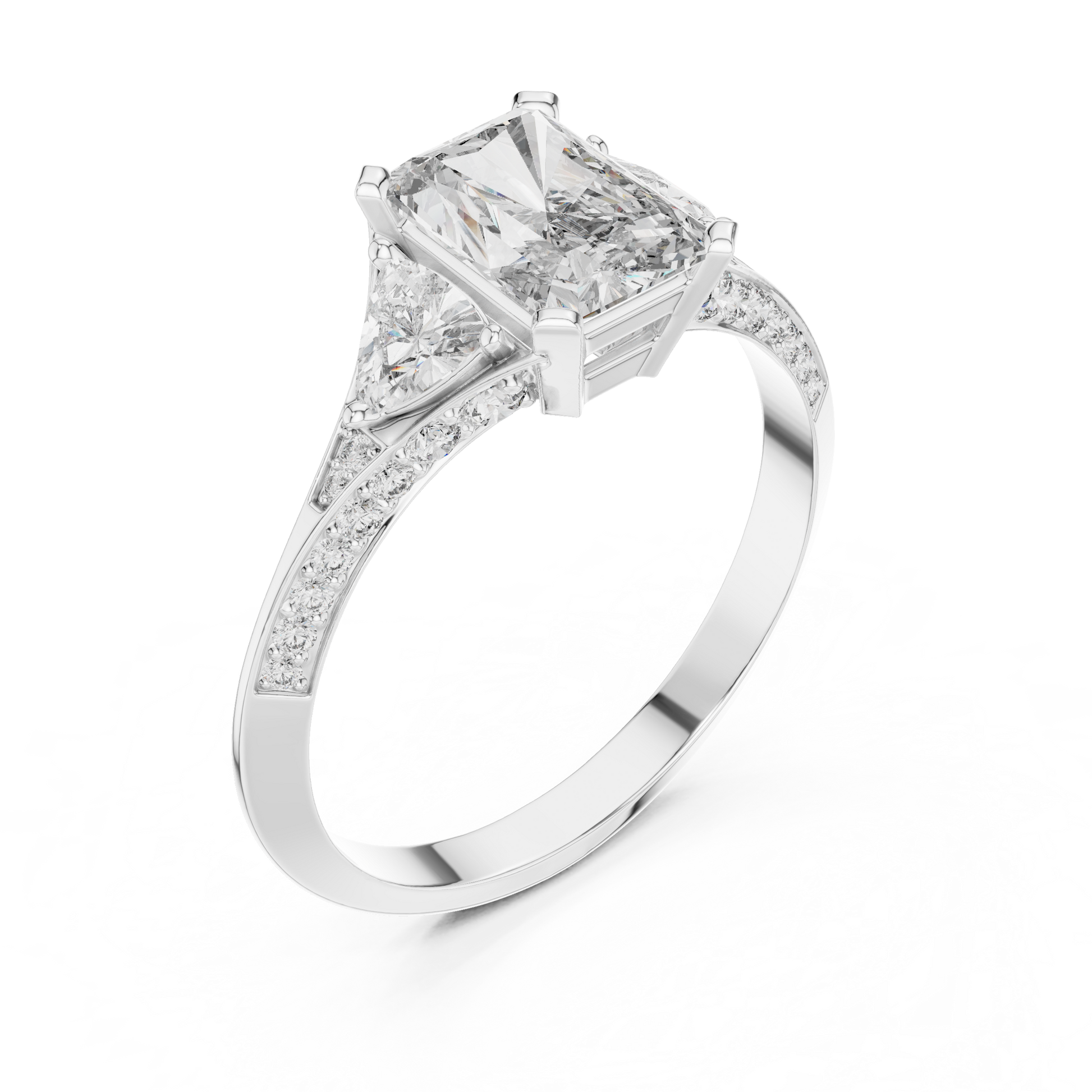 Mixed Shape Lab Grown Diamond Side Stone Ring
