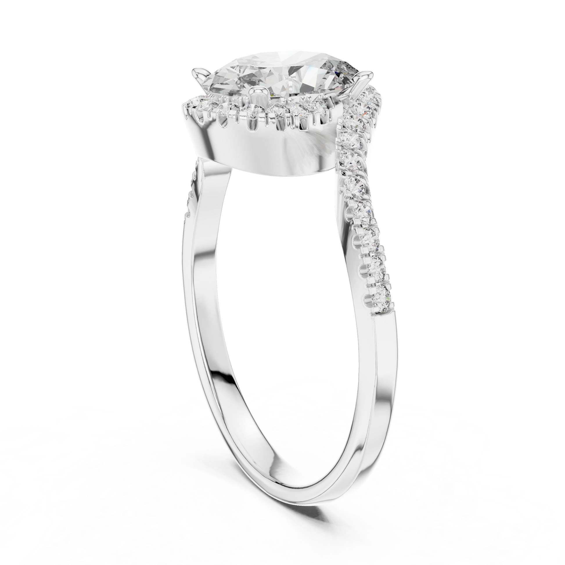 Mixed Shape Lab Grown Diamond Halo Ring