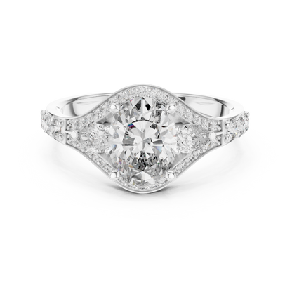 Round Halo Lab Grown Diamond Ring