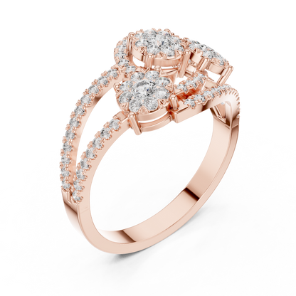 Mixed Shape Lab Grown Diamond Halo Ring