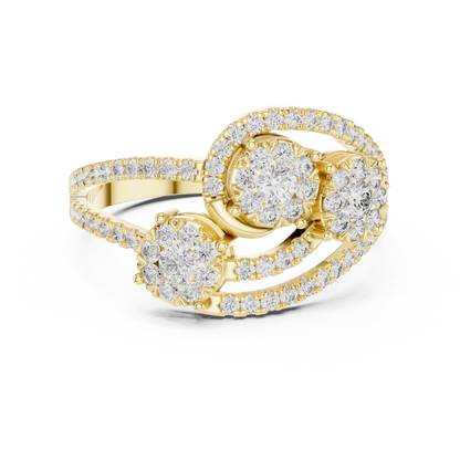 Mixed Shape Lab Grown Diamond Halo Ring