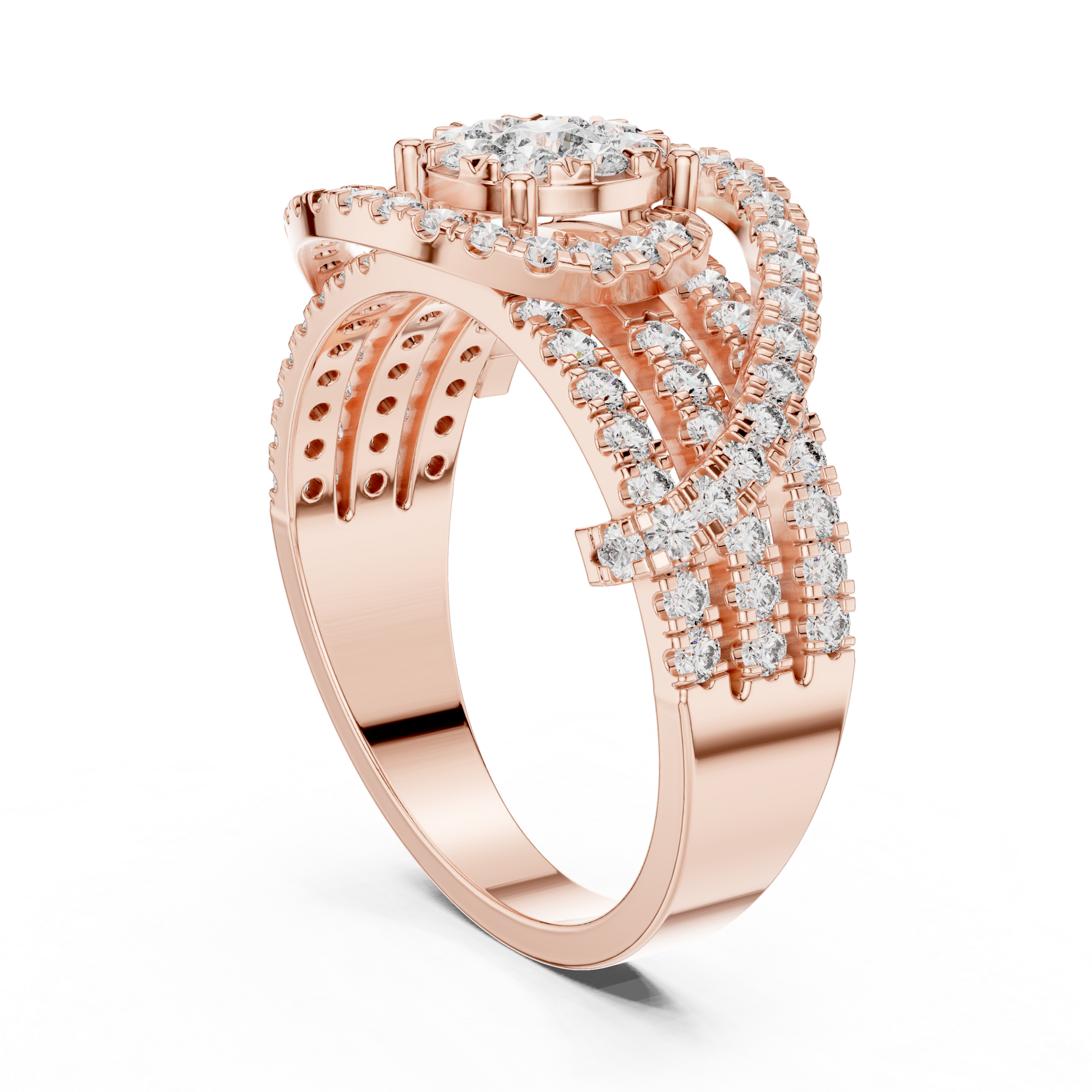 Mixed Shape Lab Grown Diamond Halo Ring